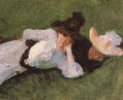 John Singer Sargent Two Girls on a Lawn France oil painting artist